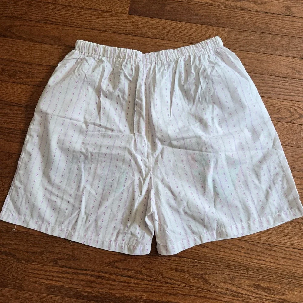VTG 90s Esleep Energy World Lounge Shorts Graphic Cotton Pajama Boxers Striped
